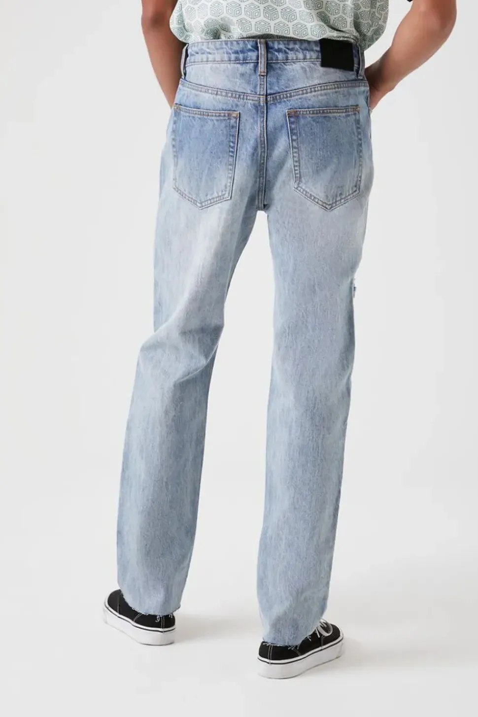 Distressed Straight-Leg Jeans