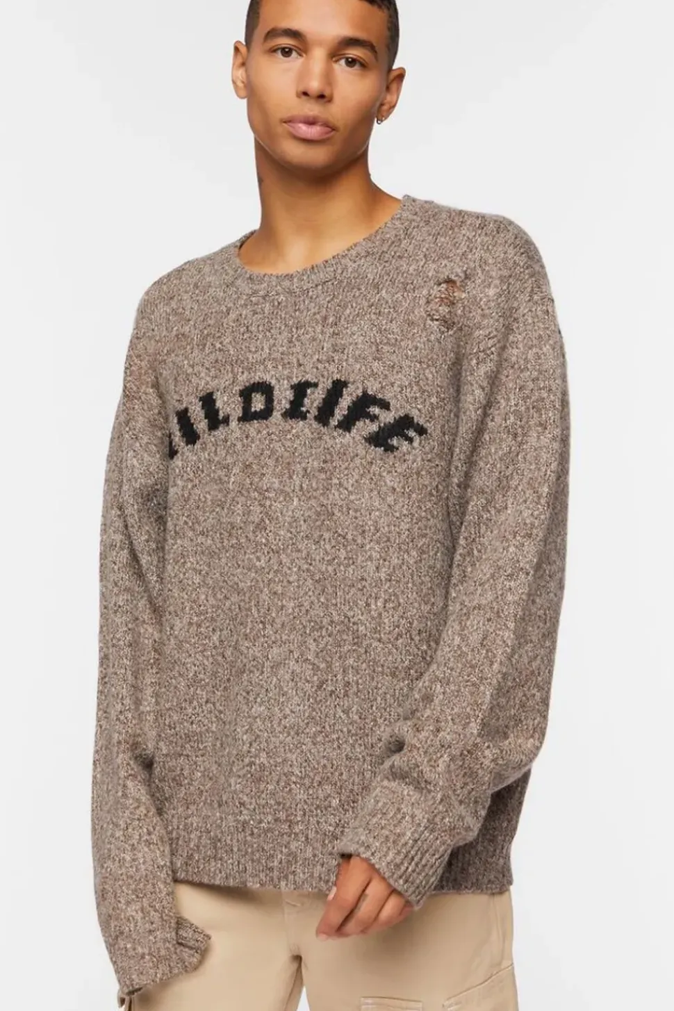 Distressed Wildlife Graphic Sweater
