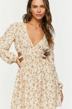 Ditsy Floral Cutout Mini Dress