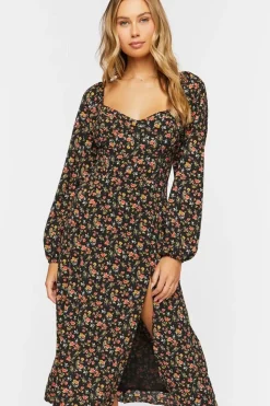 Ditsy Floral Print Midi Dress