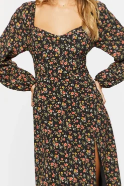 Ditsy Floral Print Midi Dress