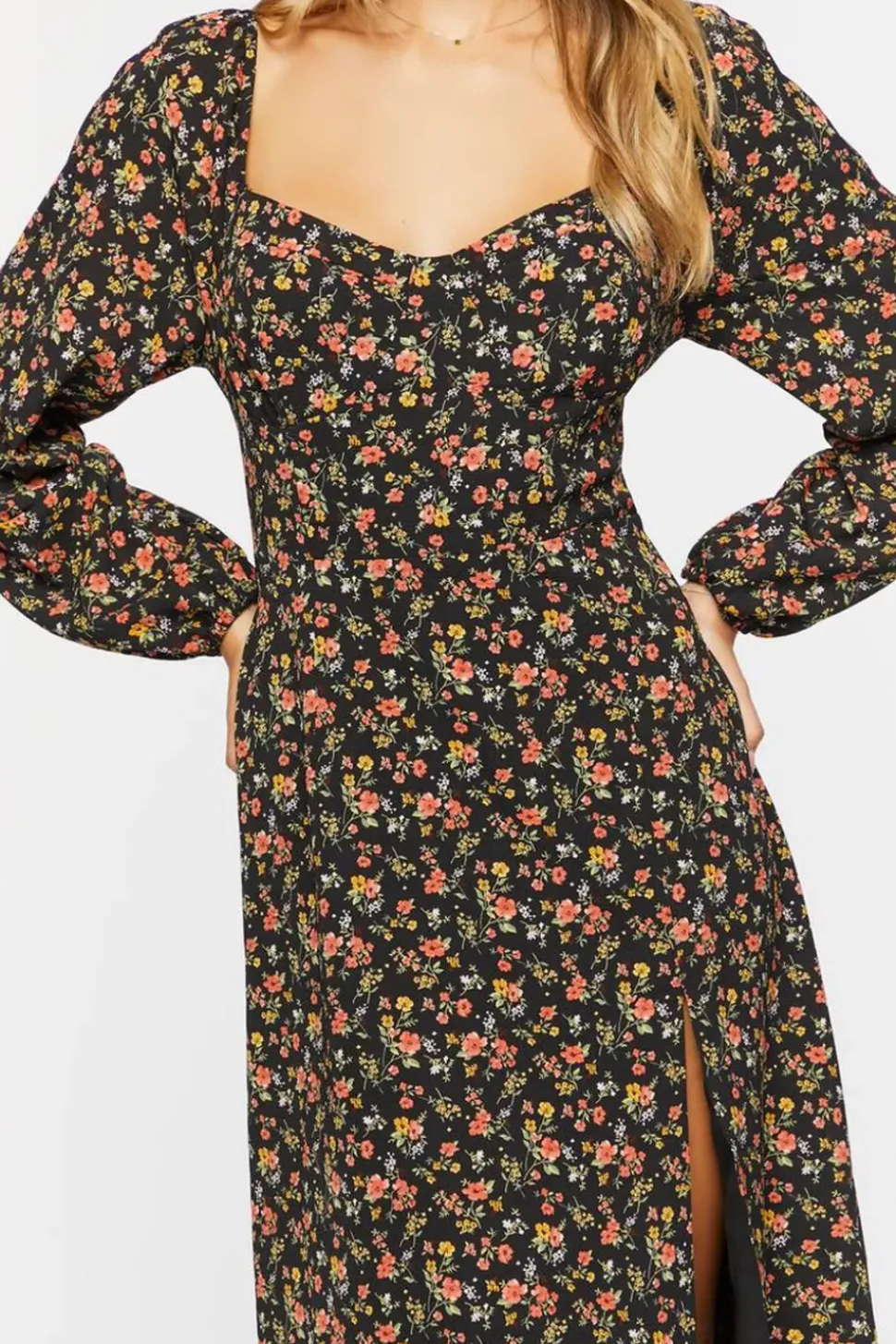 Ditsy Floral Print Midi Dress