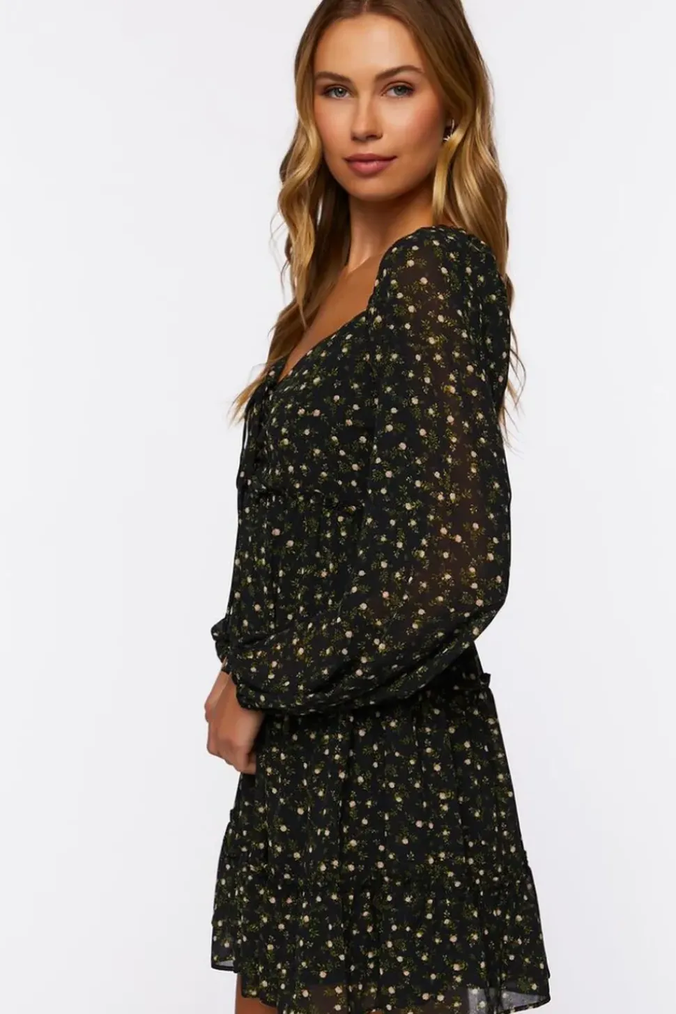 Ditsy Floral Print Mini Dress