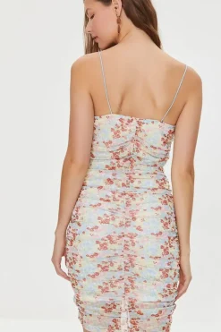 Ditsy Floral Ruched Mini Dress
