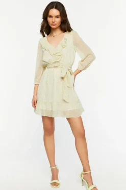 Ditsy Floral Ruffle-Trim Mini Dress