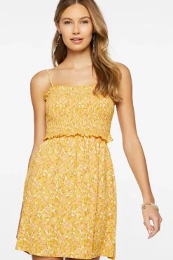 Ditsy Floral Smocked Mini Dress