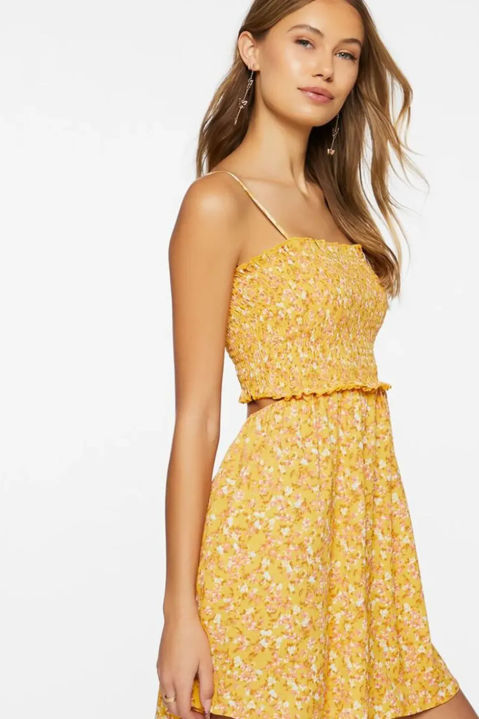 Ditsy Floral Smocked Mini Dress