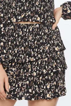 Ditsy Floral Smocked Ruffled Skirt
