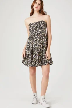 Ditsy Floral Strapless Mini Dress