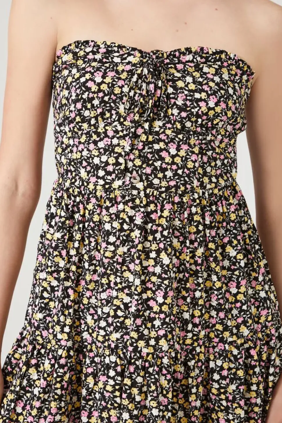 Ditsy Floral Strapless Mini Dress