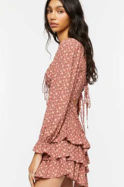Ditsy Floral Tiered Mini Dress