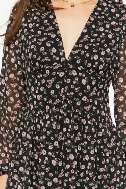 Ditsy Floral V-Neck Mini Dress