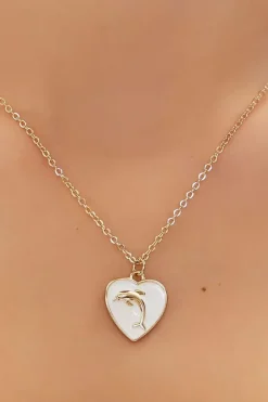 Dolphin Heart Pendant Necklace