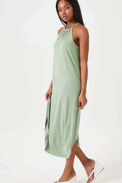 Dolphin-Hem Maxi Dress