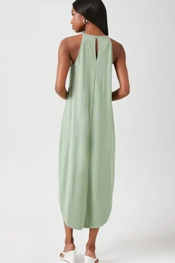 Dolphin-Hem Maxi Dress