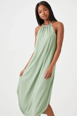 Dolphin-Hem Maxi Dress
