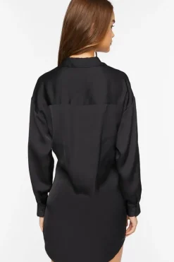 Dolphin-Hem Shirt Mini Dress