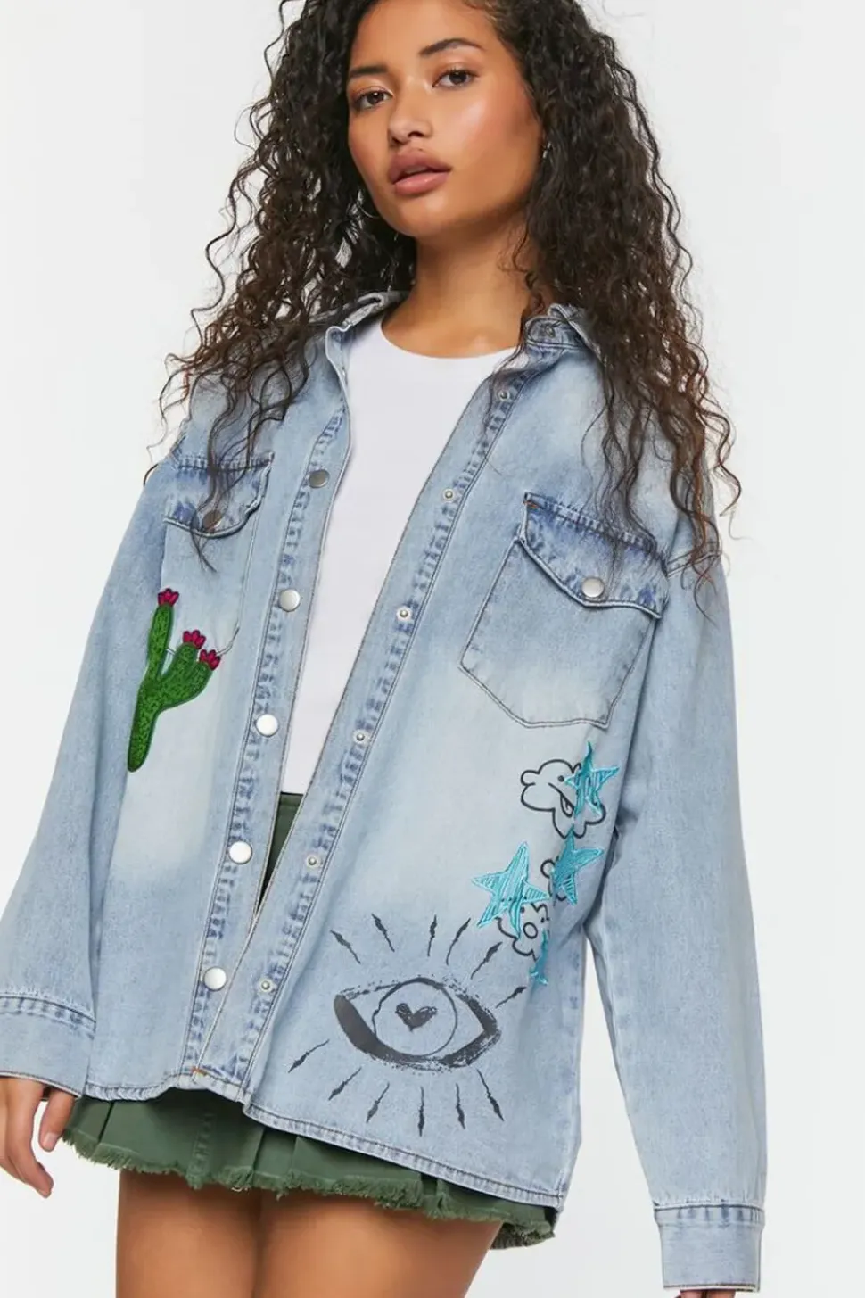 Doodle Graphic Embroideredshacket