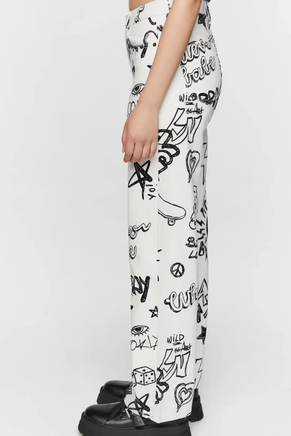 Doodle Graphic 90S-Fit High-Rise Jeans