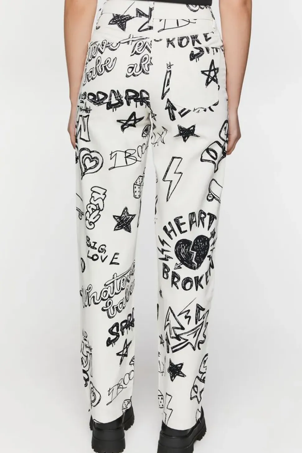 Doodle Graphic 90S-Fit High-Rise Jeans