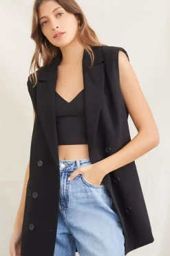 Double-Breasted Blazer Vest