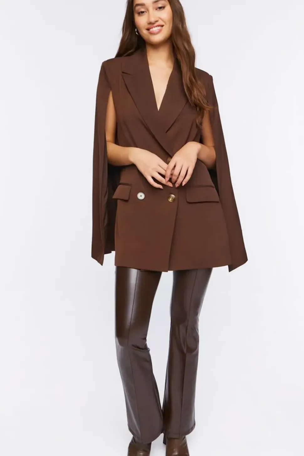 Double-Breasted Cloak Blazer