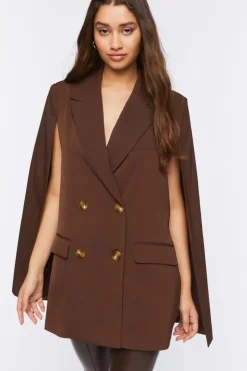 Double-Breasted Cloak Blazer