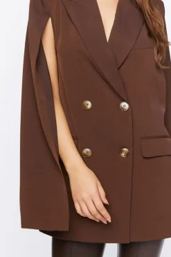 Double-Breasted Cloak Blazer