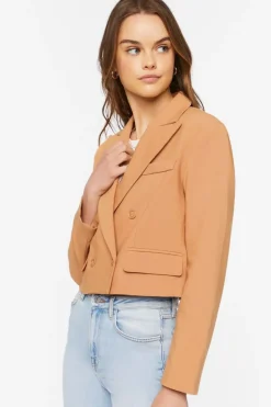 Double-Breasted Cropped Blazer
