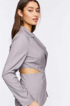 Double-Breasted Cutout Blazer