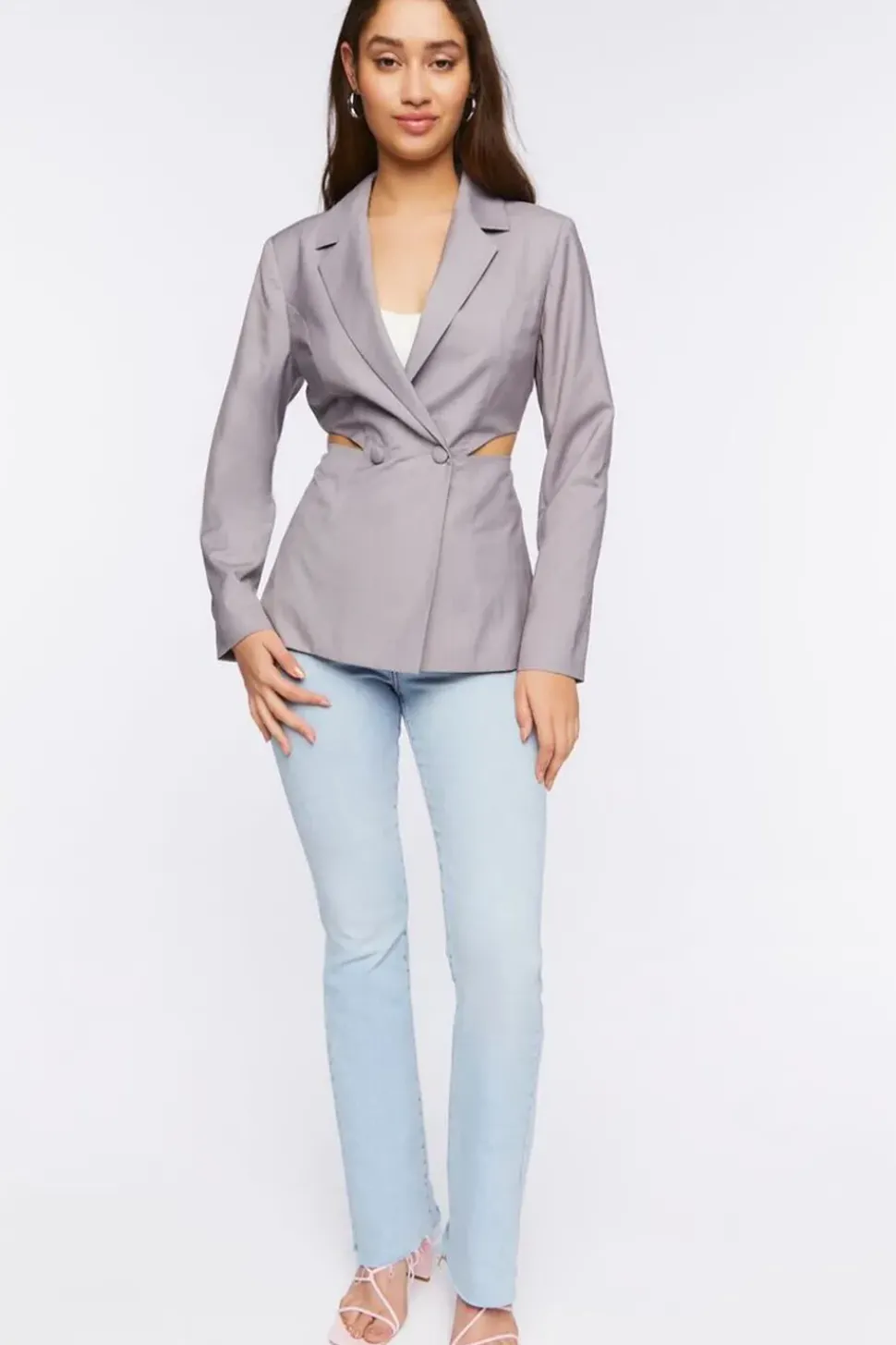 Double-Breasted Cutout Blazer
