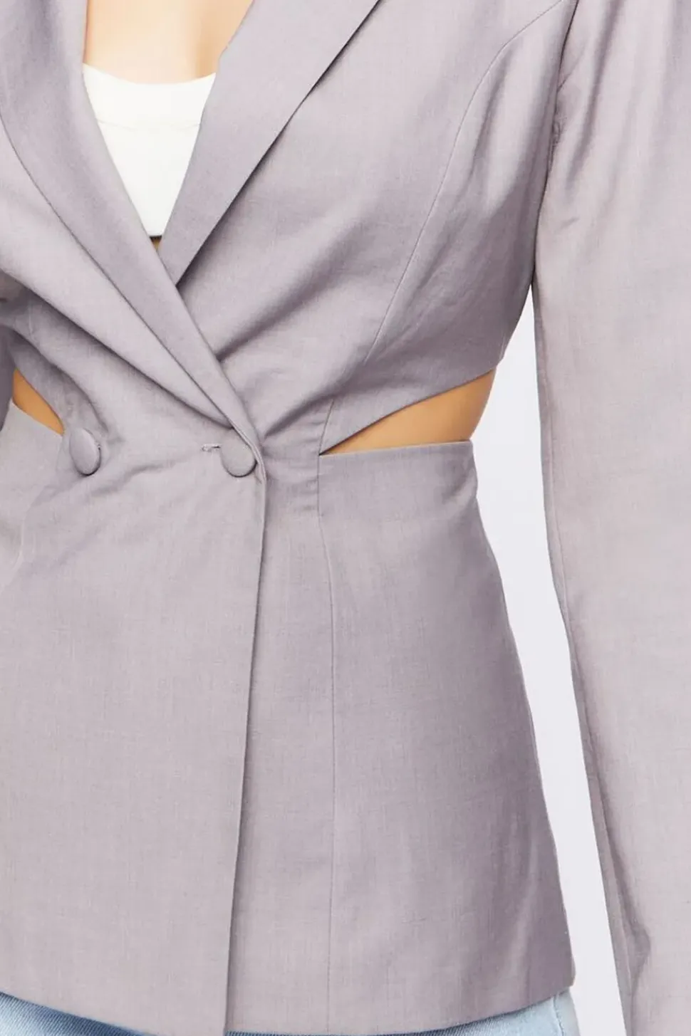 Double-Breasted Cutout Blazer
