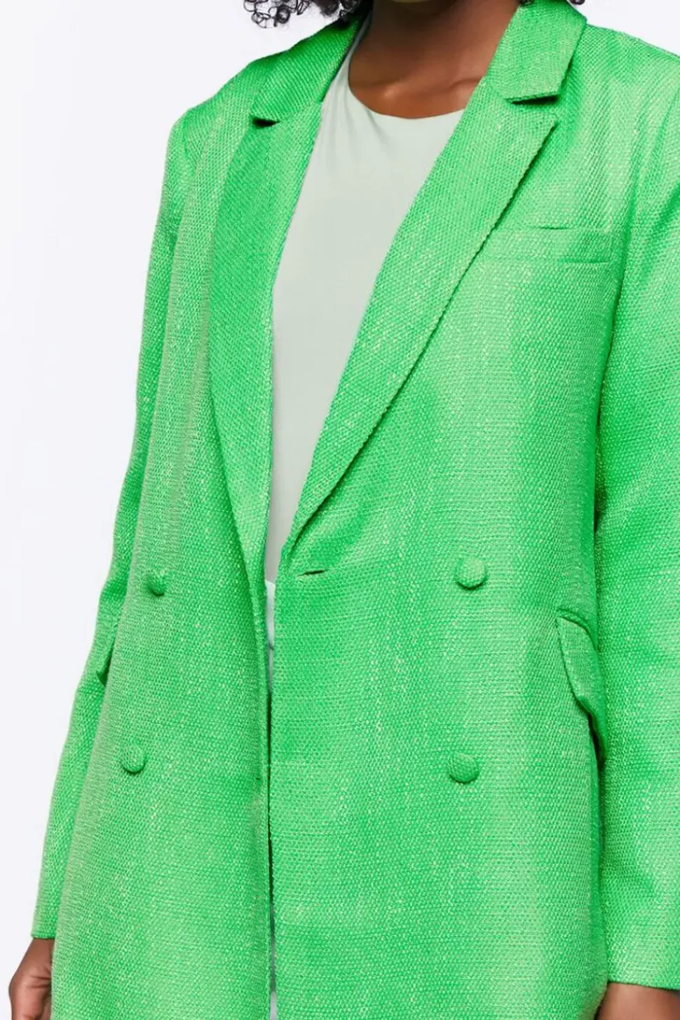 Double-Breasted Slit Blazer