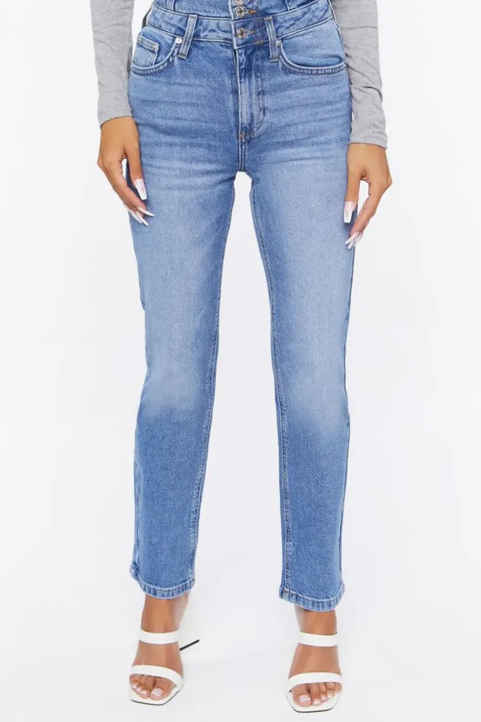 Double-Waisted Long Jeans