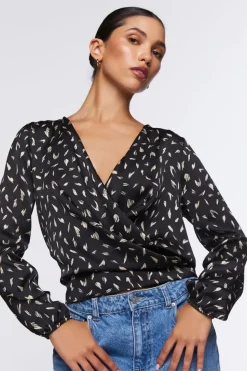 Draped Satin Crop Top