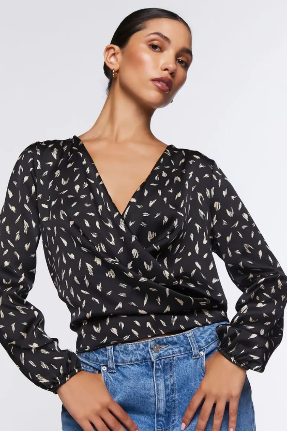 Draped Satin Crop Top