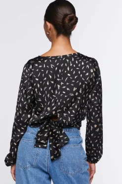 Draped Satin Crop Top