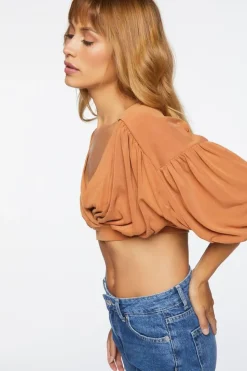 Draped Surplice Crop Top