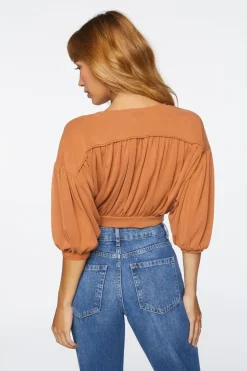 Draped Surplice Crop Top