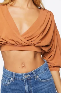 Draped Surplice Crop Top