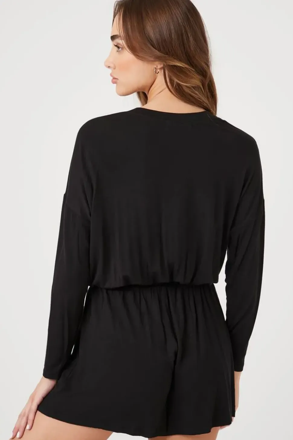 Drawstring Button-Front Romper