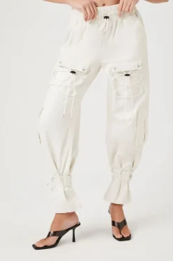 Drawstring Cargo Denim Joggers