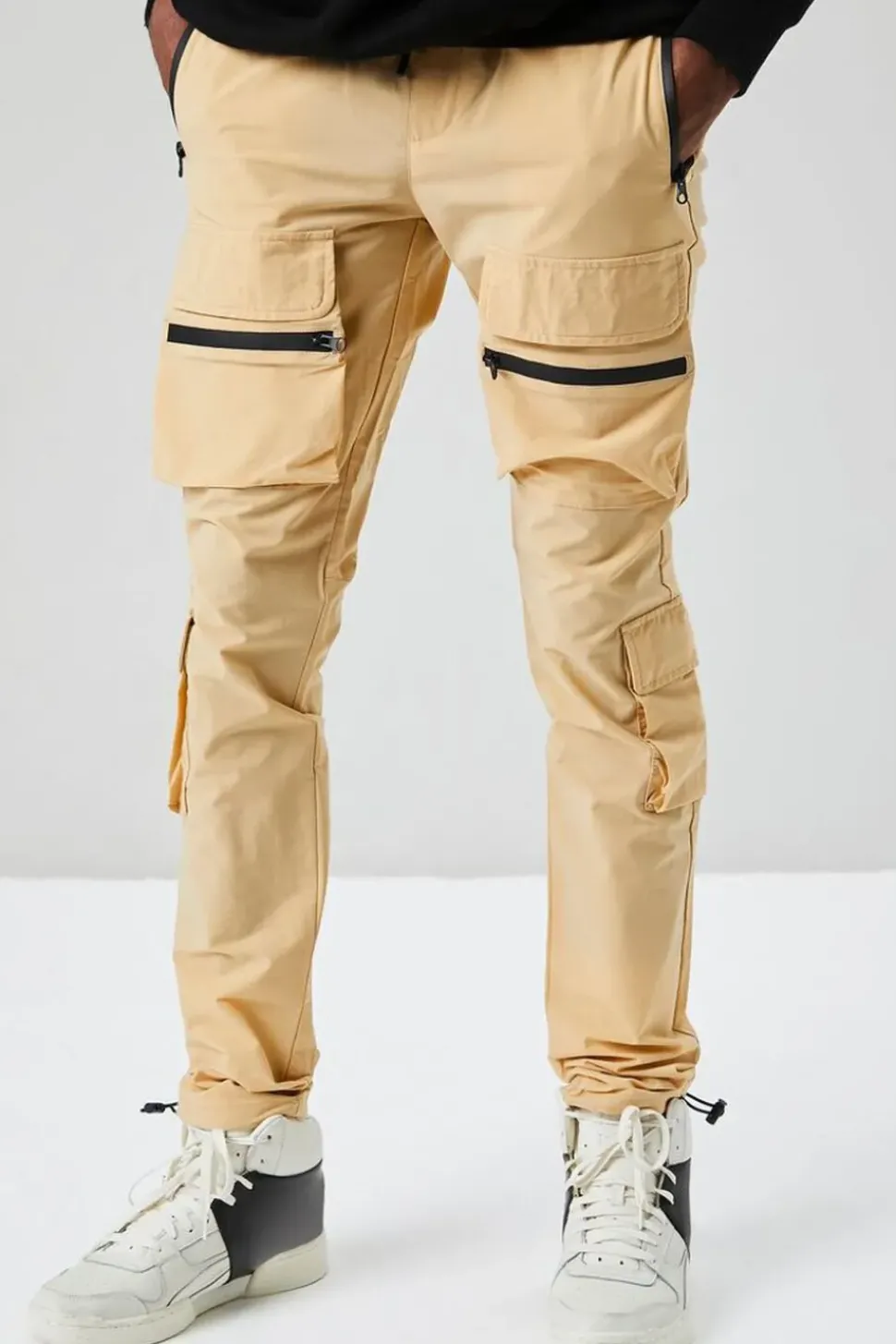 Drawstring Cargo Slim-Fit Pants