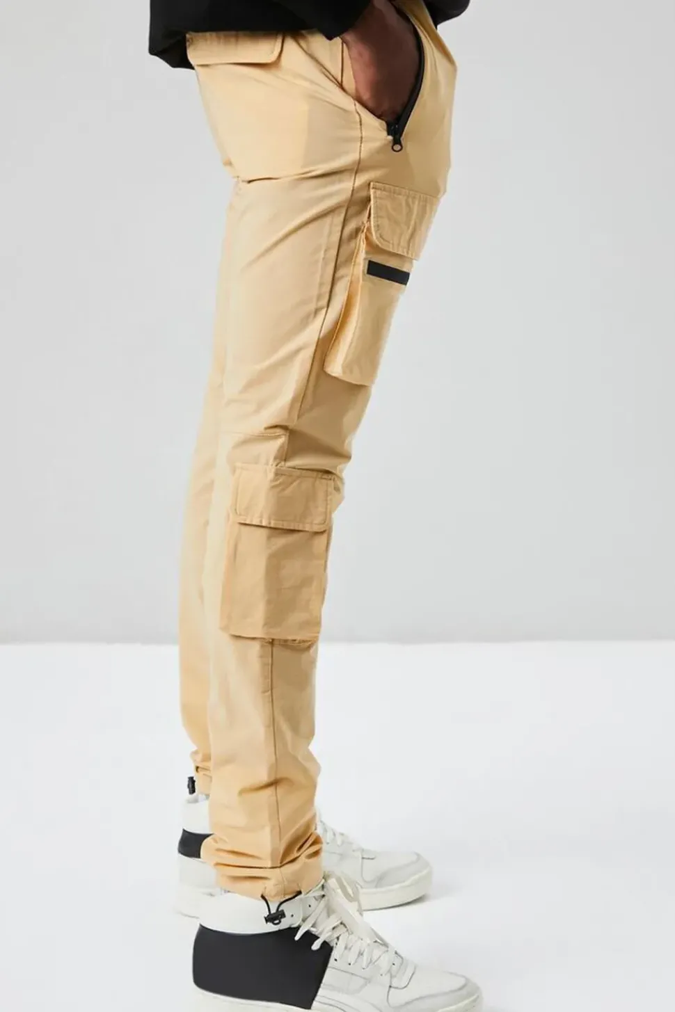Drawstring Cargo Slim-Fit Pants