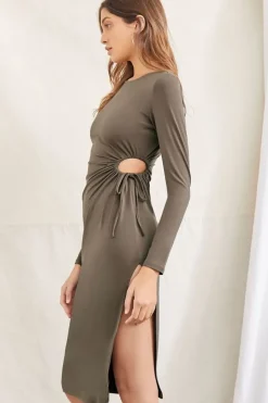 Drawstring Cutout Dress