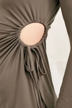 Drawstring Cutout Dress