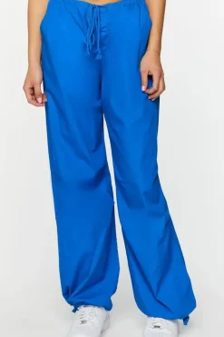 Drawstring Low-Rise Parachute Pants