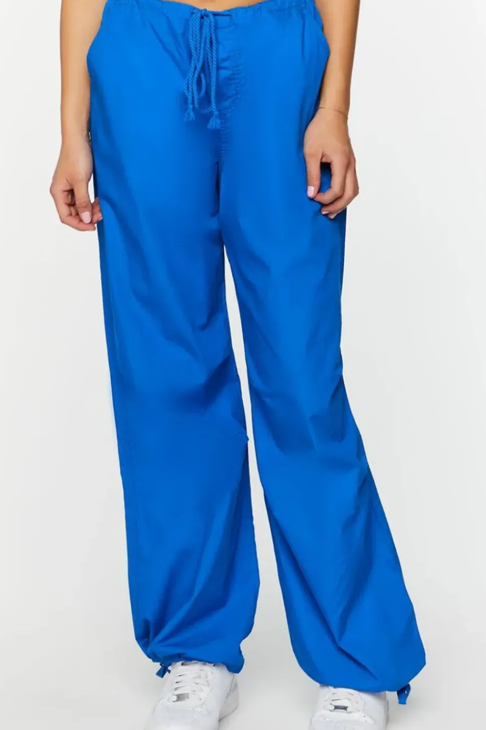 Drawstring Low-Rise Parachute Pants