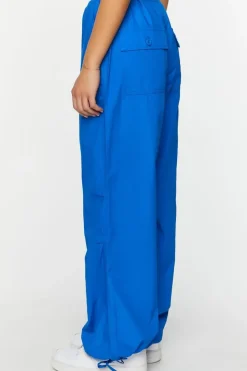 Drawstring Low-Rise Parachute Pants