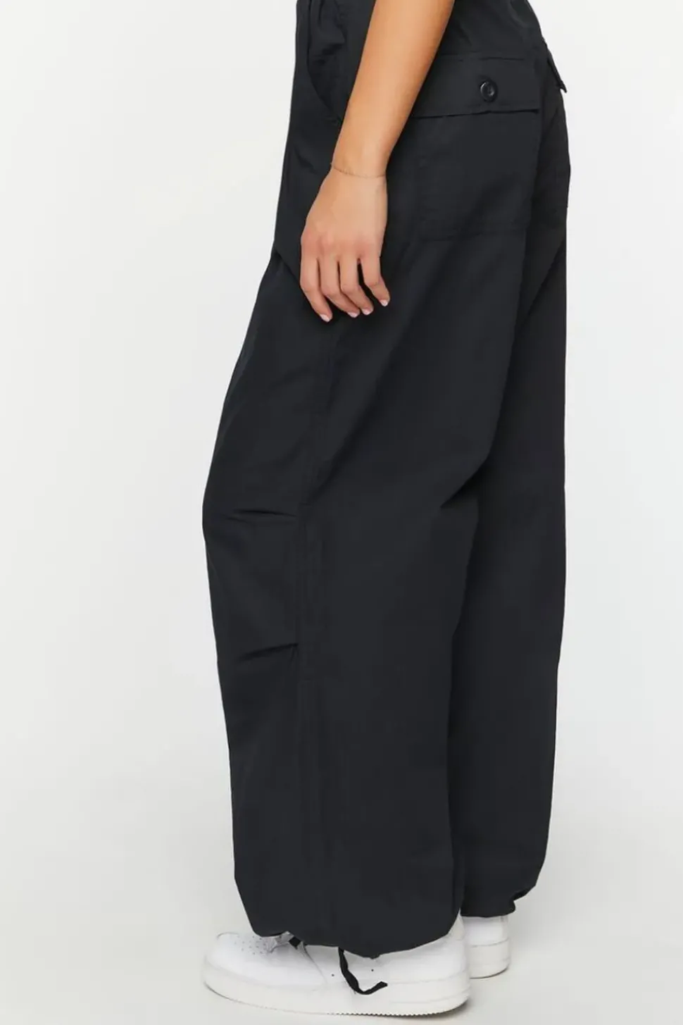 Drawstring Low-Rise Parachute Pants